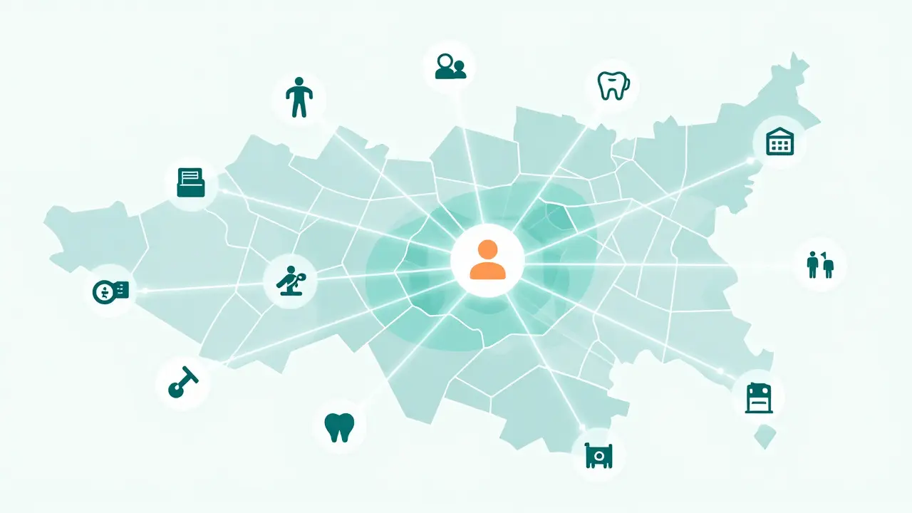 Schéma decentralizovaných zubních pohotovostí v Praze